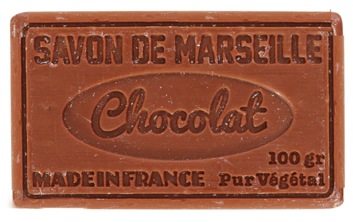 SAVON 100 GR RECT / PARFUM CHOCOLAT / MARRON FONCE